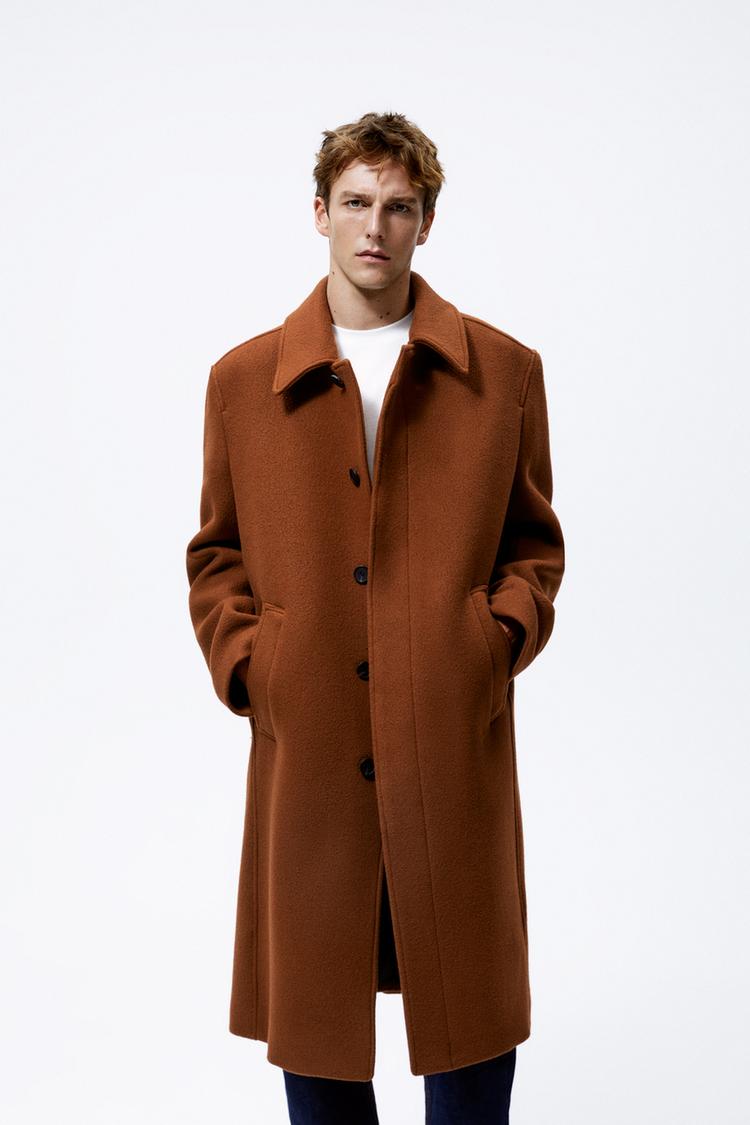 Burnt orange coat zara online